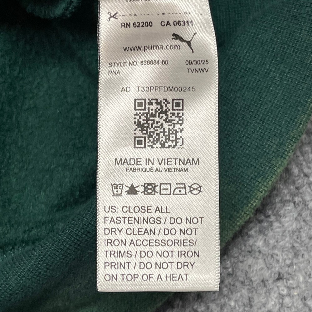 PUMA x WICKED Hoodie Womens Large Dark Myrtle Green Pink Oz Sweatshirt Acid Wash - Picture 12 of 16